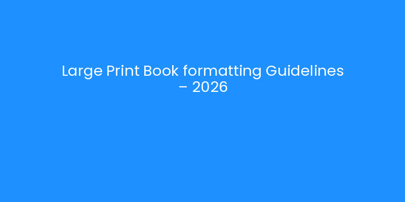 Large Print Book formatting Guidelines - 2026 | iLayoutBooks
